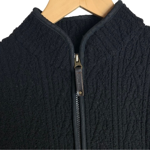 FILSON Women’s Black Wool Jacket Size Medium Cable-Knit  Full Zip Pockets - Picture 11 of 16